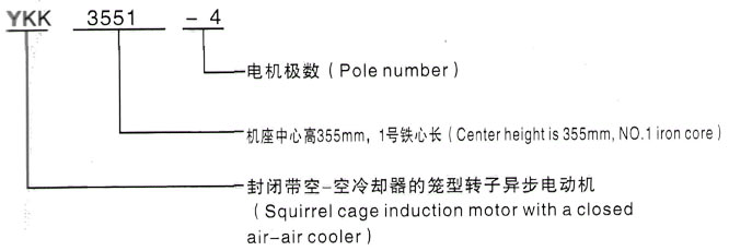 YKK系列6KV高壓三相異步電動機型號說明